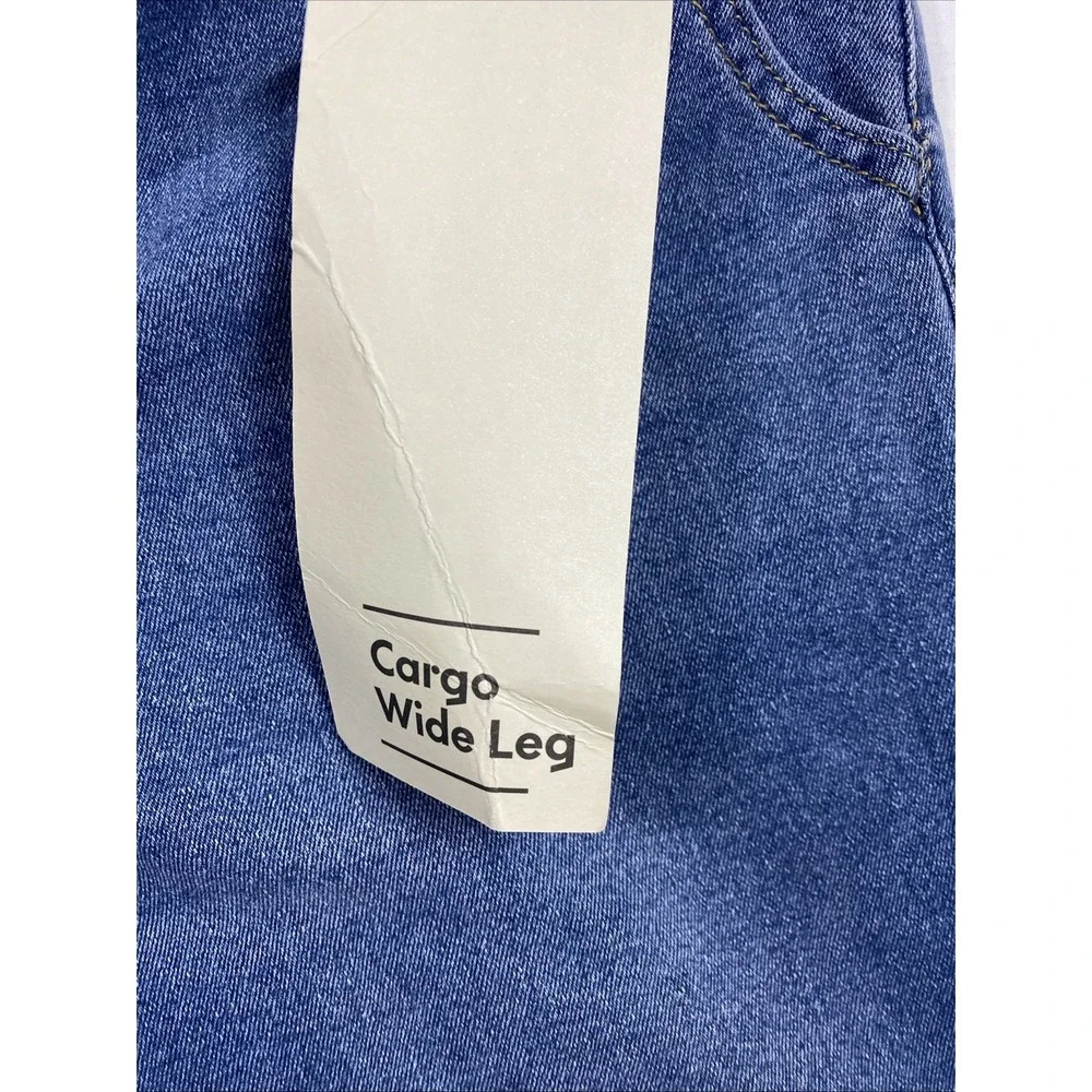 No Boundaries Jeans Size 0, Blue Wide‎ Leg Cargo - Picture 7 of 13